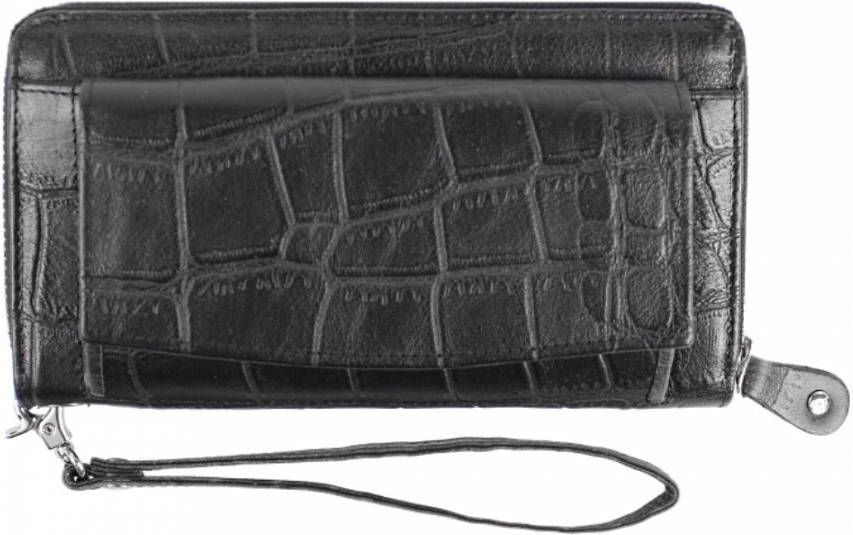 LouLou Essentiels Vintage Croco Wallet black2 Dames portemonnee -  Tassenshoponline.nl
